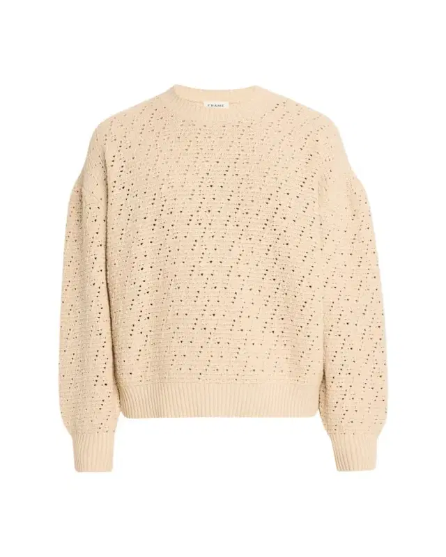 Men's Crochet Cotton Crewneck Sweater
