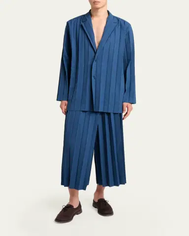 Homme Plissé Issey Miyake Men's Edge Ensemble Single-Breasted Pleated Jacket | Thumbnail 2 Homme Plissé Issey Miyake Men's Edge Ensemble Single-Breasted Pleated Jacket | Thumbnail 2
