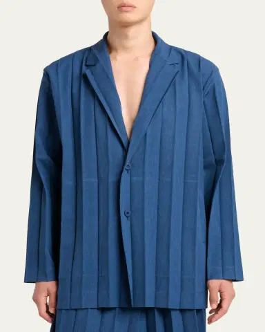 Homme Plissé Issey Miyake Men's Edge Ensemble Single-Breasted Pleated Jacket | Thumbnail 4 Homme Plissé Issey Miyake Men's Edge Ensemble Single-Breasted Pleated Jacket | Thumbnail 4