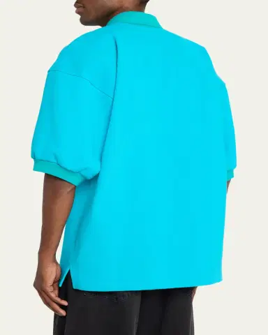 Willy Chavarria Men's Football Structured Cotton Polo Shirt | Thumbnail 3