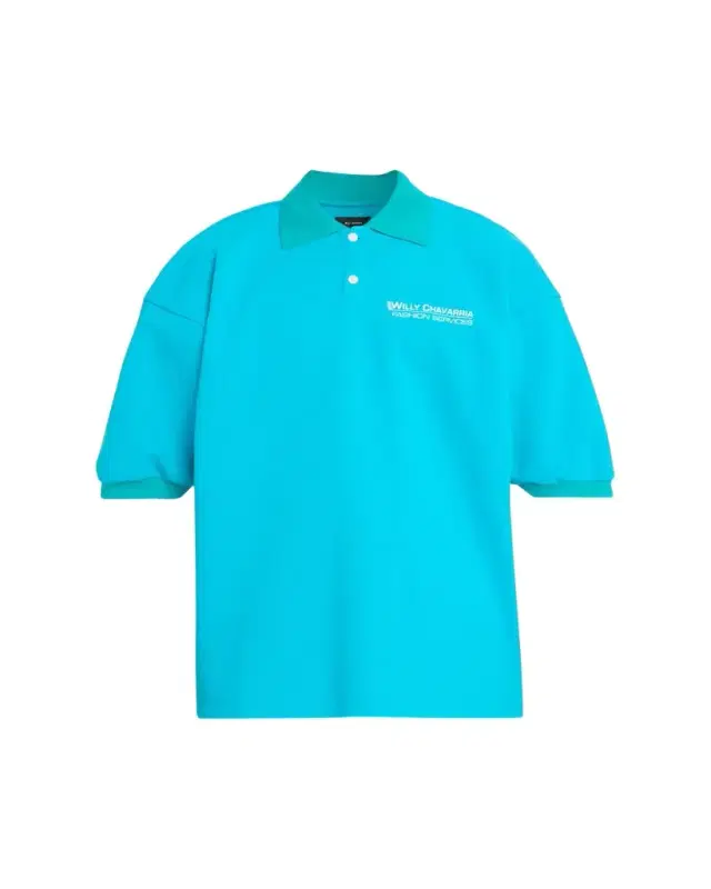 Willy Chavarria Men's Football Structured Cotton Polo Shirt