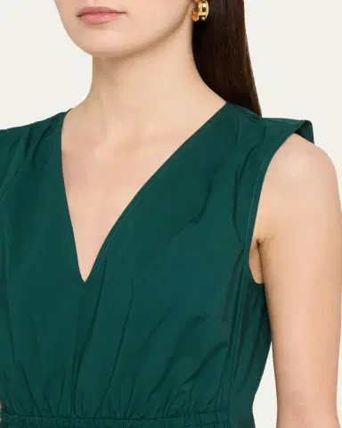 Proenza Schouler White Label Loren Sleeveless Ruched Waist Cotton Midi Dress | Thumbnail 5 Proenza Schouler White Label Loren Sleeveless Ruched Waist Cotton Midi Dress | Thumbnail 5