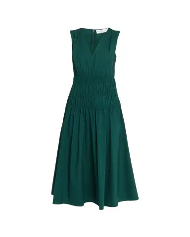 Proenza Schouler White Label Loren Sleeveless Ruched Waist Cotton Midi Dress | Thumbnail 1 Proenza Schouler White Label Loren Sleeveless Ruched Waist Cotton Midi Dress | Thumbnail 1
