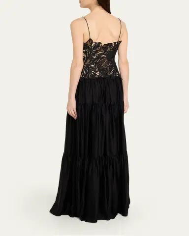 Ulla Johnson Celestia Embroidered Sleeveless Silk Gown | Thumbnail 3