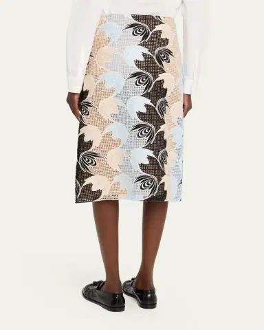 Marni Floral Embroidered Midi Skirt | Thumbnail 3 Marni Floral Embroidered Midi Skirt | Thumbnail 3