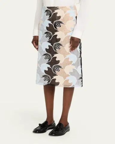 Marni Floral Embroidered Midi Skirt | Thumbnail 4 Marni Floral Embroidered Midi Skirt | Thumbnail 4
