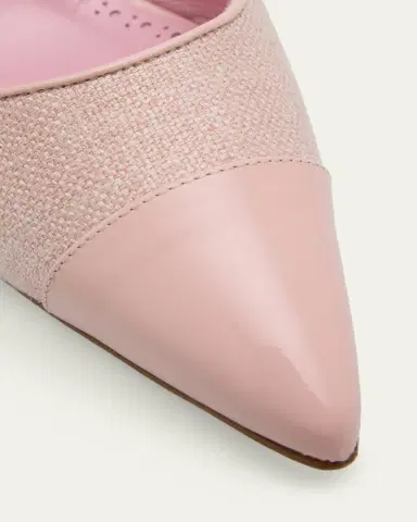 Manolo Blahnik 50mm Capsli Linen and Leather Slingback Pumps | Thumbnail 5