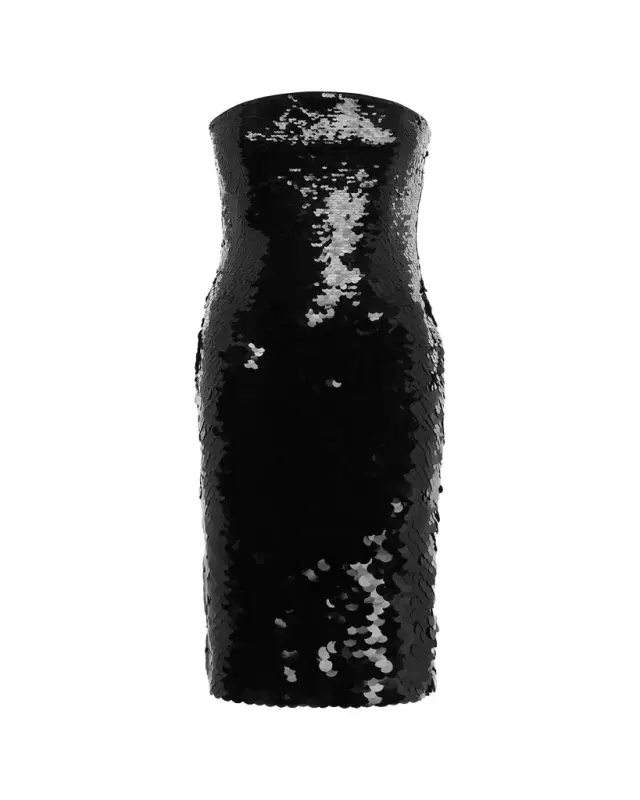 Strapless Degrade Sequined Sheath Dress
