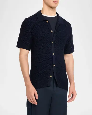 Vince Men 's Crochet Button-Down Shirt | Thumbnail 3
