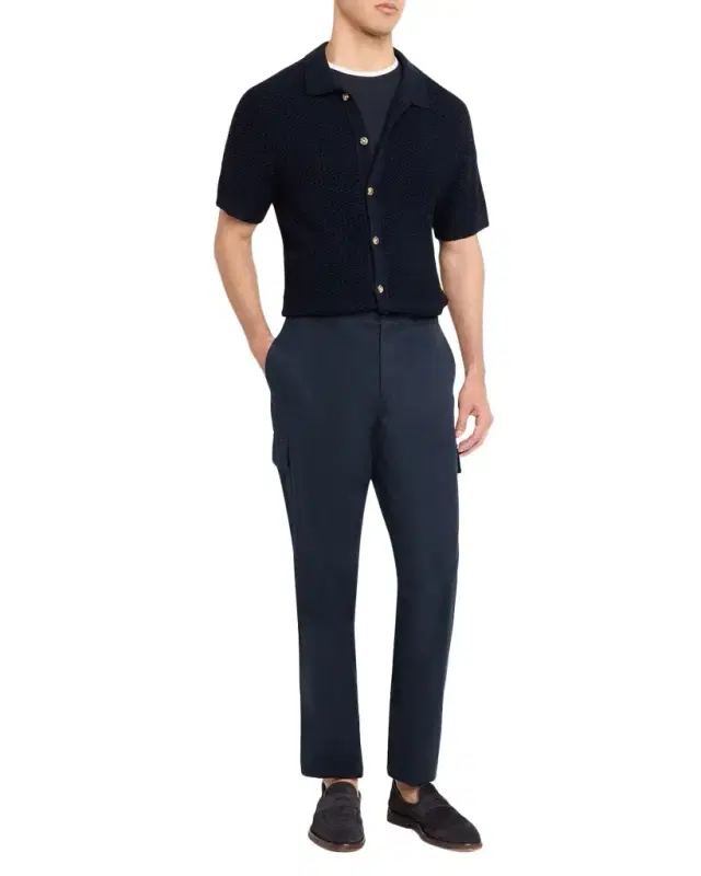 Men 's Crochet Button-Down Shirt