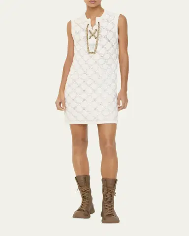 Burberry Brittany Chain Lace-up Crochet Mini Dress | Thumbnail 2 Burberry Brittany Chain Lace-up Crochet Mini Dress | Thumbnail 2