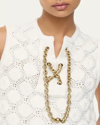 Burberry Brittany Chain Lace-up Crochet Mini Dress | Thumbnail 3 Burberry Brittany Chain Lace-up Crochet Mini Dress | Thumbnail 3