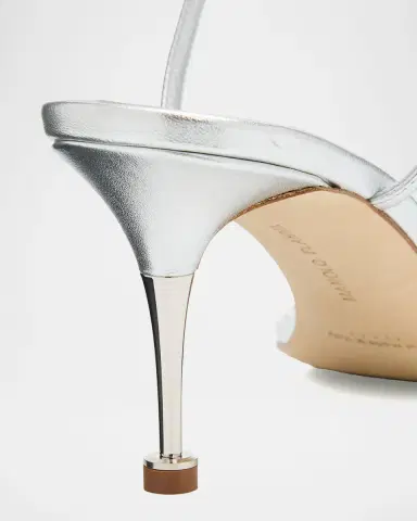 Manolo Blahnik 105mm Ciagalo Metallic Leather Sandals | Thumbnail 4