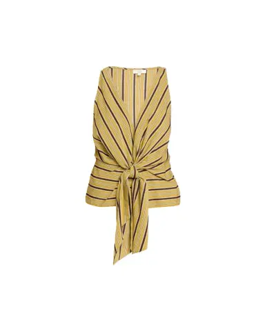 A.L.C. Elle Stripe Sleeveless Tie-Front Top | Thumbnail 1