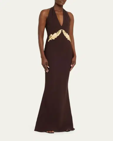 Chiara Boni La Petite Robe Yanar Beaded Mermaid Halter Gown | Thumbnail 8 Chiara Boni La Petite Robe Yanar Beaded Mermaid Halter Gown | Thumbnail 8