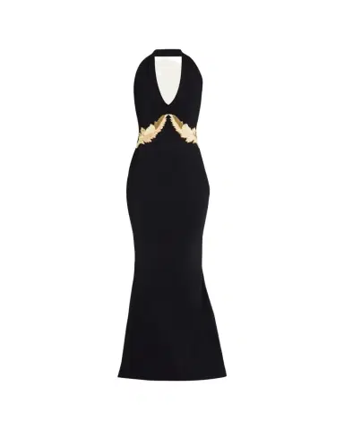 Chiara Boni La Petite Robe Yanar Beaded Mermaid Halter Gown | Thumbnail 1 Chiara Boni La Petite Robe Yanar Beaded Mermaid Halter Gown | Thumbnail 1