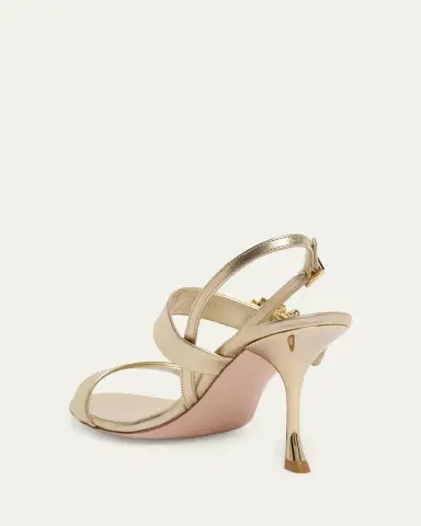 Roger Vivier Mini Bouquet Strass Buckle Metallic Leather Sandals | Thumbnail 2 Roger Vivier Mini Bouquet Strass Buckle Metallic Leather Sandals | Thumbnail 2