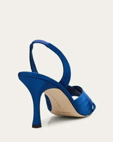 Manolo Blahnik 90mm Vierasan Pleated Satin Sandals | Thumbnail 3 Manolo Blahnik 90mm Vierasan Pleated Satin Sandals | Thumbnail 3