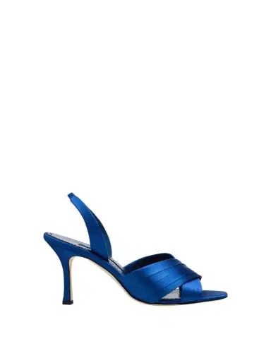 Manolo Blahnik 90mm Vierasan Pleated Satin Sandals | Thumbnail 1 Manolo Blahnik 90mm Vierasan Pleated Satin Sandals | Thumbnail 1