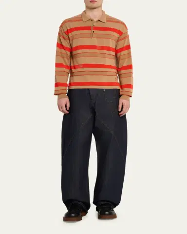 JW Anderson Men's Multi-Stripe Knit Rugby Shirt | Thumbnail 2