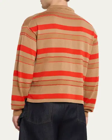 JW Anderson Men's Multi-Stripe Knit Rugby Shirt | Thumbnail 3