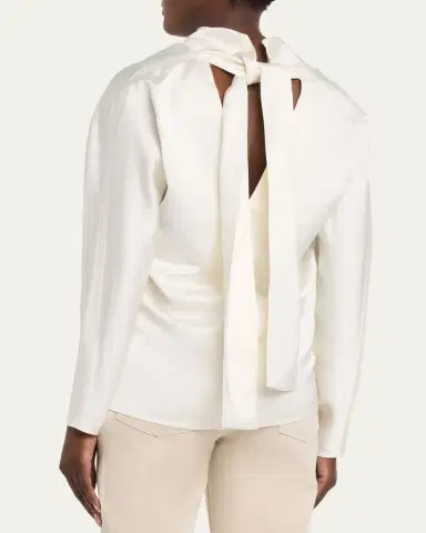 Toteme Cowl-Neck Organza Blouse | Thumbnail 3