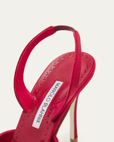 Manolo Blahnik 105mm Borelapla Satin Slingback Pumps | Thumbnail 3