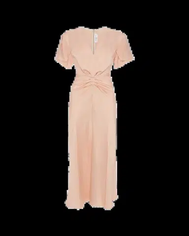Victoria Beckham Eve Gathered-Waist Satin Midi Dress | Thumbnail 2