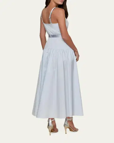 L'Agence Rima Belted Midi Dress | Thumbnail 3 L'Agence Rima Belted Midi Dress | Thumbnail 3