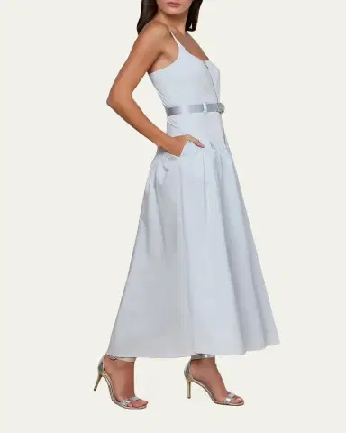 L'Agence Rima Belted Midi Dress | Thumbnail 4 L'Agence Rima Belted Midi Dress | Thumbnail 4