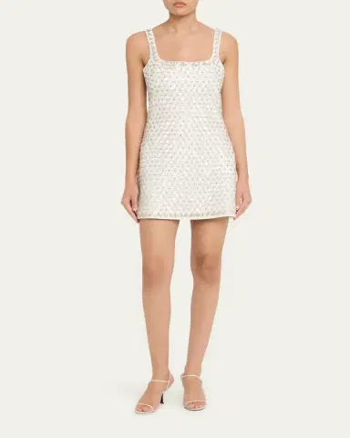 Simkhai Beaded Rhinestone Crepe Mini Dress | Thumbnail 2 Simkhai Beaded Rhinestone Crepe Mini Dress | Thumbnail 2