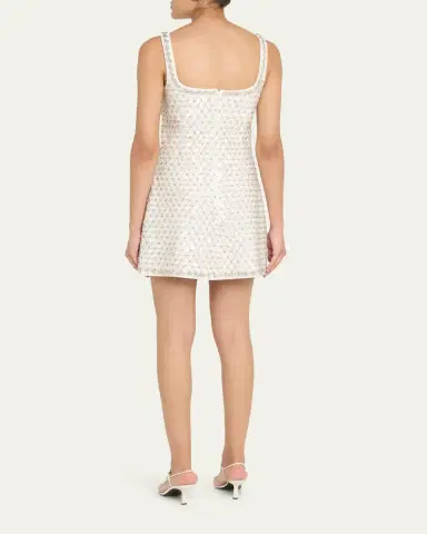 Simkhai Beaded Rhinestone Crepe Mini Dress | Thumbnail 3 Simkhai Beaded Rhinestone Crepe Mini Dress | Thumbnail 3
