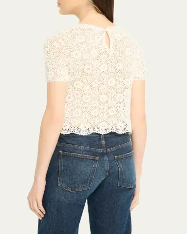 Nili Lotan Elionne Floral Crochet Sweater | Thumbnail 3
