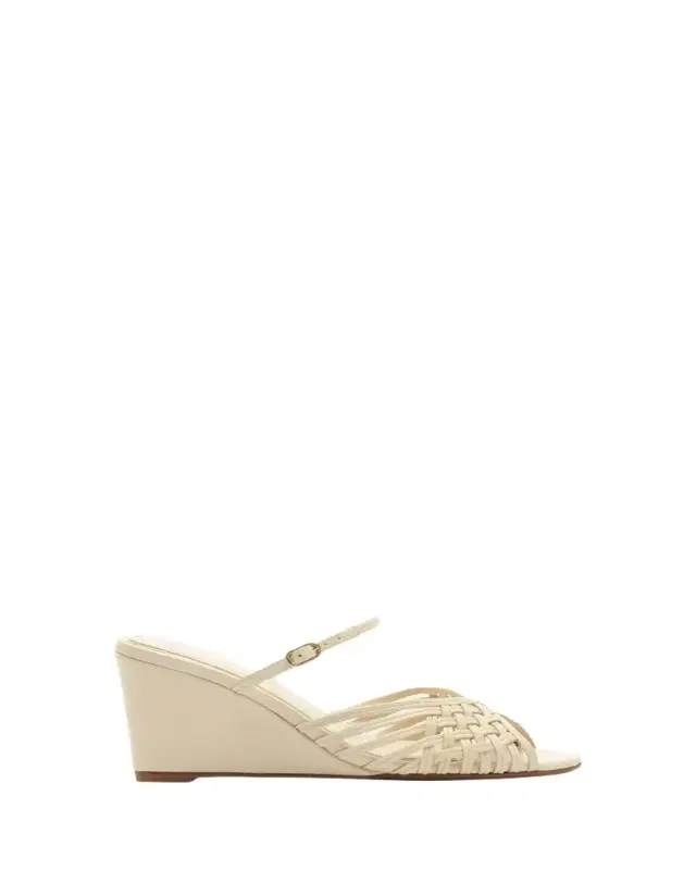 Alexandre Birman 75mm Lilian Leather Wedge Mules