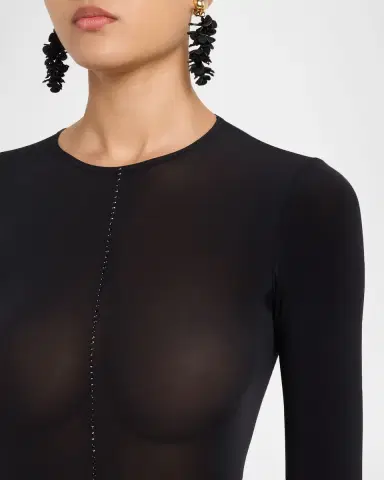 Wolford Crystal String Buenos Aires Long-Sleeve Bodysuit | Thumbnail 4 Wolford Crystal String Buenos Aires Long-Sleeve Bodysuit | Thumbnail 4