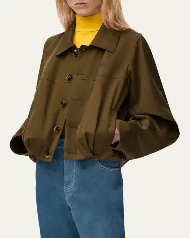 Loewe Single-Breasted Cotton Balloon Jacket | Thumbnail 4 Loewe Single-Breasted Cotton Balloon Jacket | Thumbnail 4