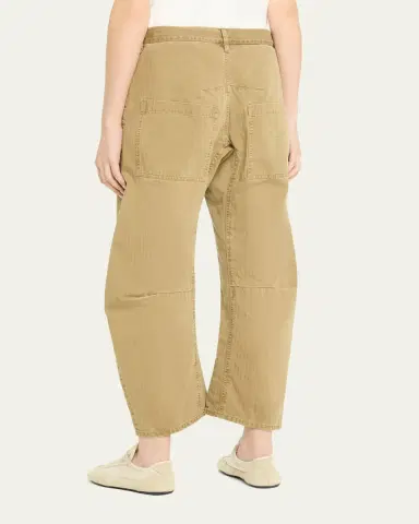 Nili Lotan Shon Herringbone Barrel-Leg Ankle Pants | Thumbnail 3