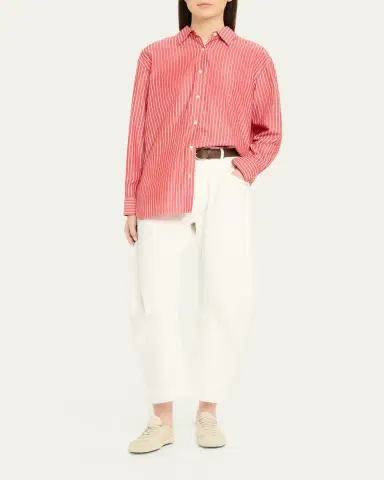 Nili Lotan Shon Herringbone Barrel-Leg Ankle Pants | Thumbnail 6