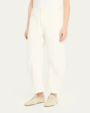 Nili Lotan Shon Herringbone Barrel-Leg Ankle Pants | Thumbnail 8