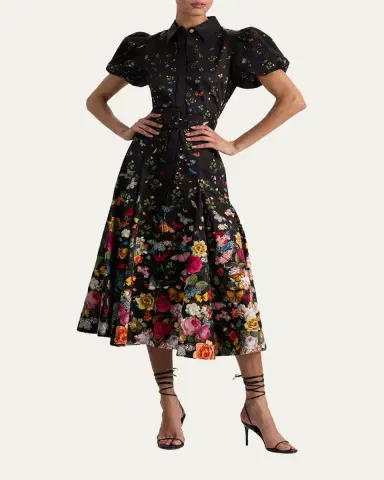 ALICE + OLIVIA Henrietta Belted Midi Dress | Thumbnail 4 ALICE + OLIVIA Henrietta Belted Midi Dress | Thumbnail 4