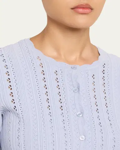 LoveShackFancy Peridot Pointelle Cardigan | Thumbnail 9 LoveShackFancy Peridot Pointelle Cardigan | Thumbnail 9