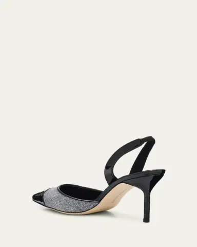 Manolo Blahnik 70mm Capsli Linen Slingback Pumps | Thumbnail 2 Manolo Blahnik 70mm Capsli Linen Slingback Pumps | Thumbnail 2