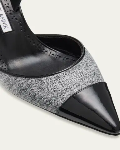 Manolo Blahnik 70mm Capsli Linen Slingback Pumps | Thumbnail 3 Manolo Blahnik 70mm Capsli Linen Slingback Pumps | Thumbnail 3