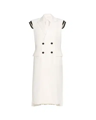 Sacai Scarf-Neck Double-Breasted Suiting Vest | Thumbnail 1 Sacai Scarf-Neck Double-Breasted Suiting Vest | Thumbnail 1