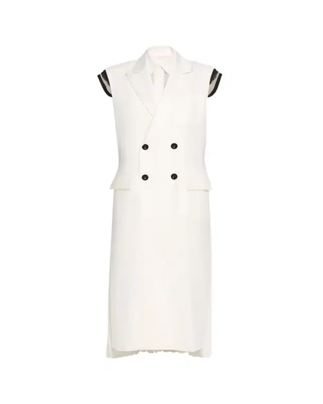 Scarf-Neck Double-Breasted Suiting Vest