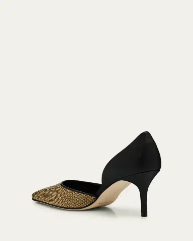 Manolo Blahnik 70mm Taylerbinu Woven Metallic and Leather Pumps | Thumbnail 2 Manolo Blahnik 70mm Taylerbinu Woven Metallic and Leather Pumps | Thumbnail 2