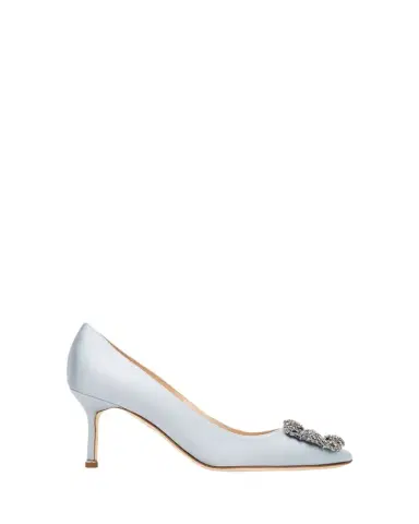 Manolo Blahnik 70mm Hangisi Satin Crystal-Buckle Pumps | Thumbnail 1 Manolo Blahnik 70mm Hangisi Satin Crystal-Buckle Pumps | Thumbnail 1