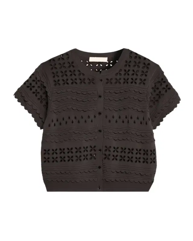 Ulla Johnson Abriana Eyelet Cropped Cardigan