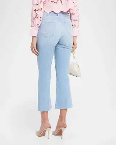 L'Agence Kendra High-Rise Crop Flare Jeans with Raw Hem | Thumbnail 3