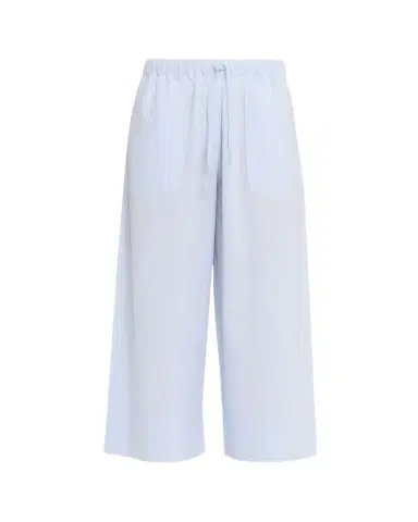 TOTEME Cotton-Linen Wide-Leg Drawstring Summer Trousers | Thumbnail 1